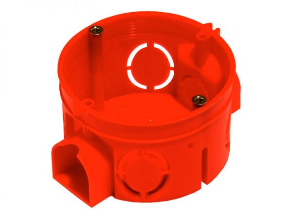 Подрозетник электро-монтажный 68х40 с винтами (красный)