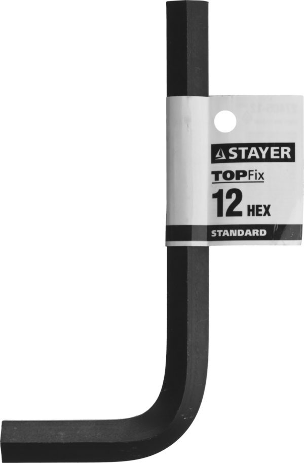 Ключ имбусовый STAYER  "STANDARD",сталь,черный 12 мм, 27405-12
